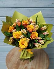 Букет цветов из:  Альстромерии и Розы в Железнодорожный Подольского района