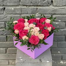 Цветочная композиция из Розы в коробке в Железнодорожный Подольского района