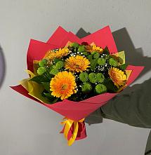 Букет цветов из:  Герберы и Хризантемы в Железнодорожный Подольского района