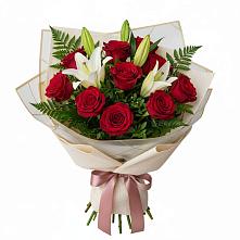 Букет высокая поэзия в Железнодорожный Подольского района Букет цветов из:  Лилии и Розы в Железнодорожный Подольского района