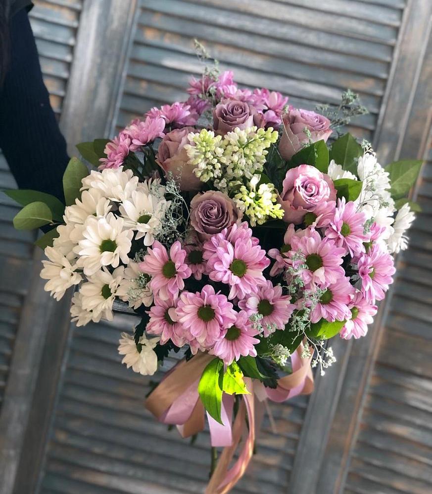 Букет цветов из: Хризантемы и Розы в Железнодорожный Подольского района