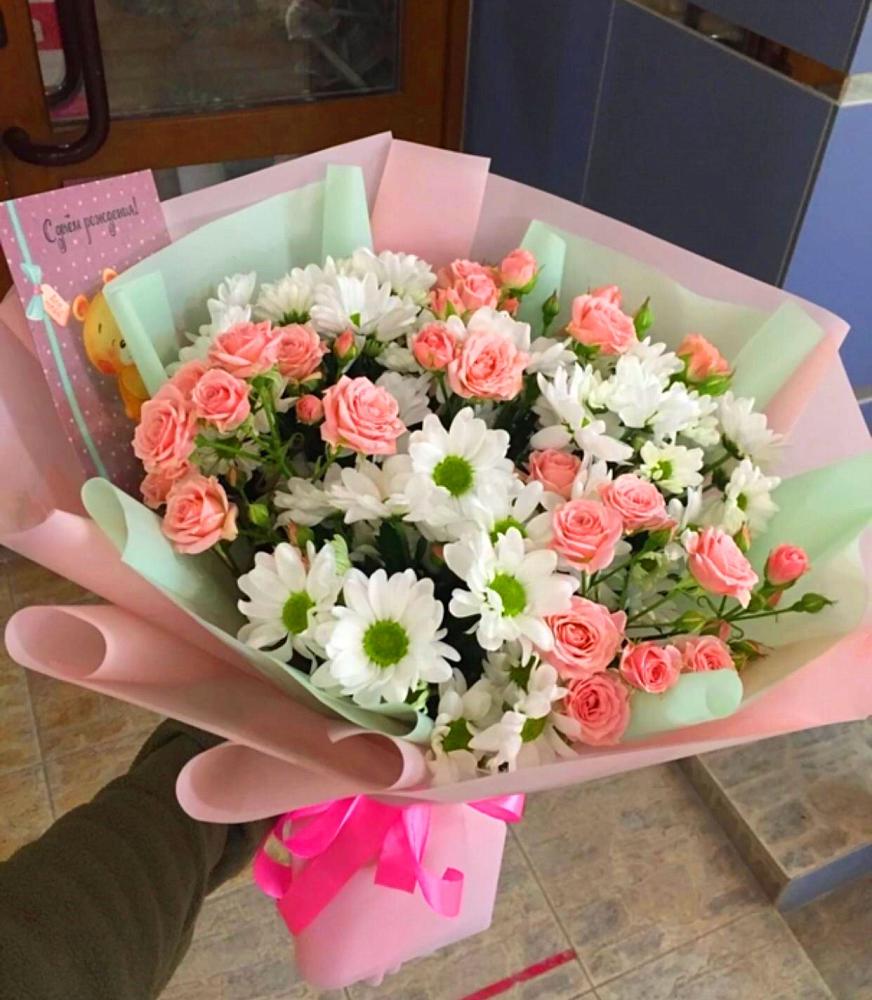 Букет цветов из: Розы и Хризантемы в Железнодорожный Подольского района