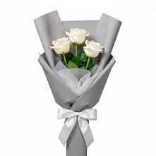 Букет 3 белые розы #REPLACE_PRED# Железнодорожный Подольского района