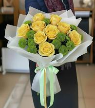 Букет цветов из:  Хризантемы и Розы в Железнодорожный Подольского района