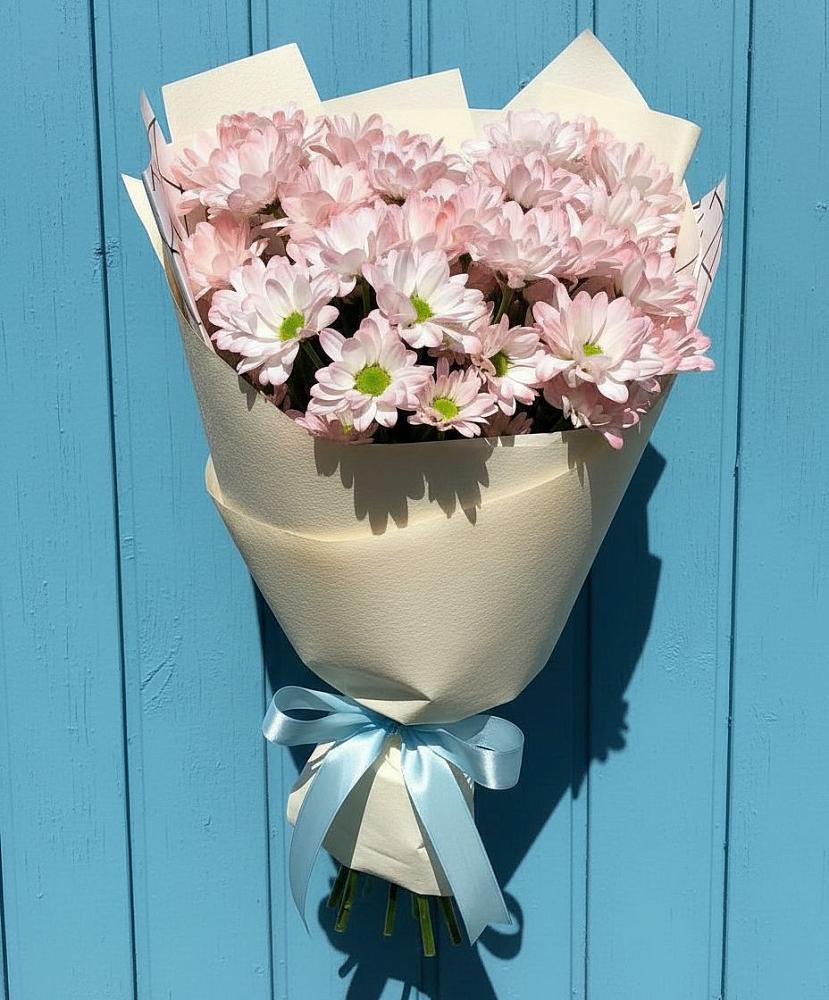 Букет Розовые хризантемы в Железнодорожный Подольского района Букет цветов из: Хризантемы в Железнодорожный Подольского района