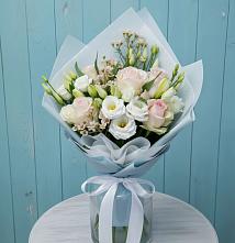 Букет очаровательный аромат в Железнодорожный Подольского района Букет цветов из:  Розы и Лизиантусы в Железнодорожный Подольского района