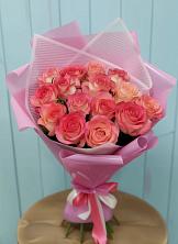 15 Розовых роз Равель в Железнодорожный Подольского района Букет 15 Розовых роз Равель в Железнодорожный Подольского района